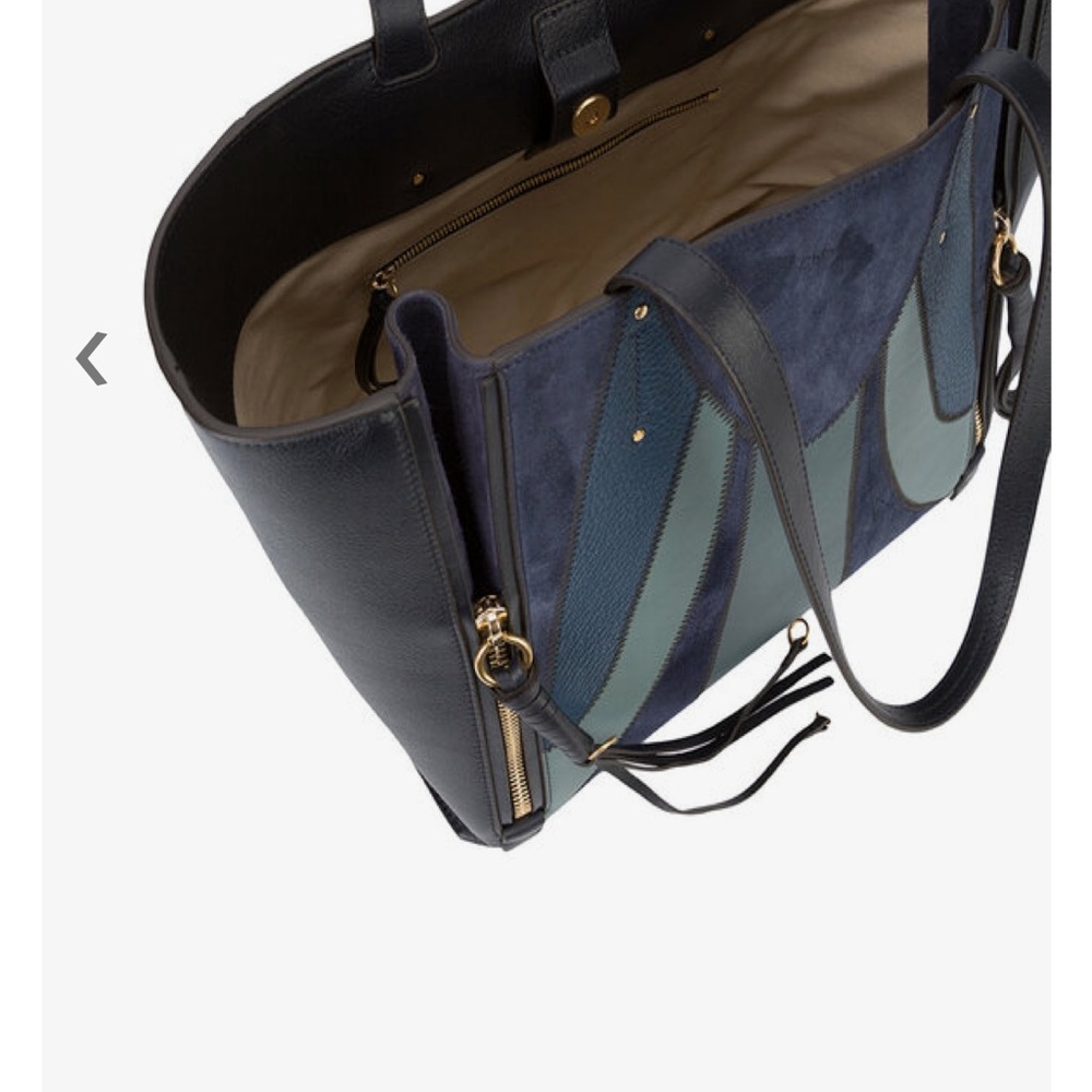 Chic Black and Blue Designer Tote Bag - Picture 12 of 14